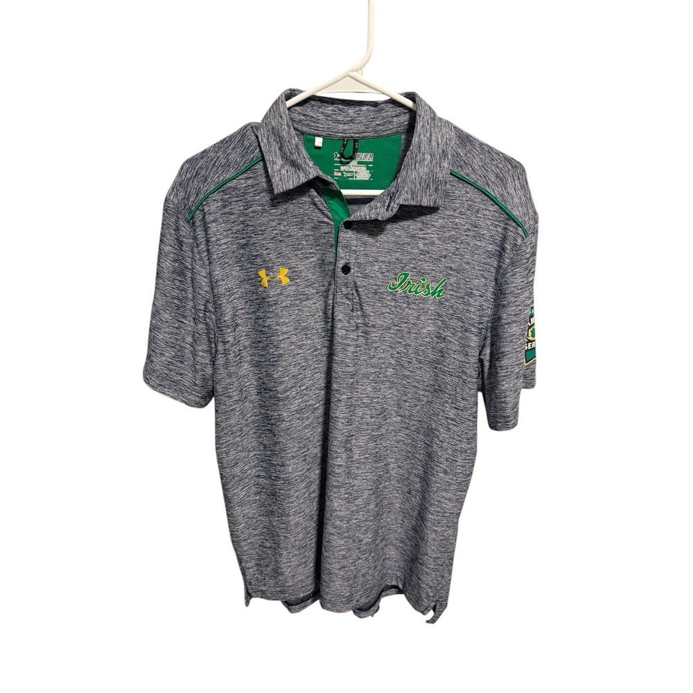 Under Armour Notre Dame Irish Boston Shamrock Series 2015 Polo Golf Shirt Men M‎